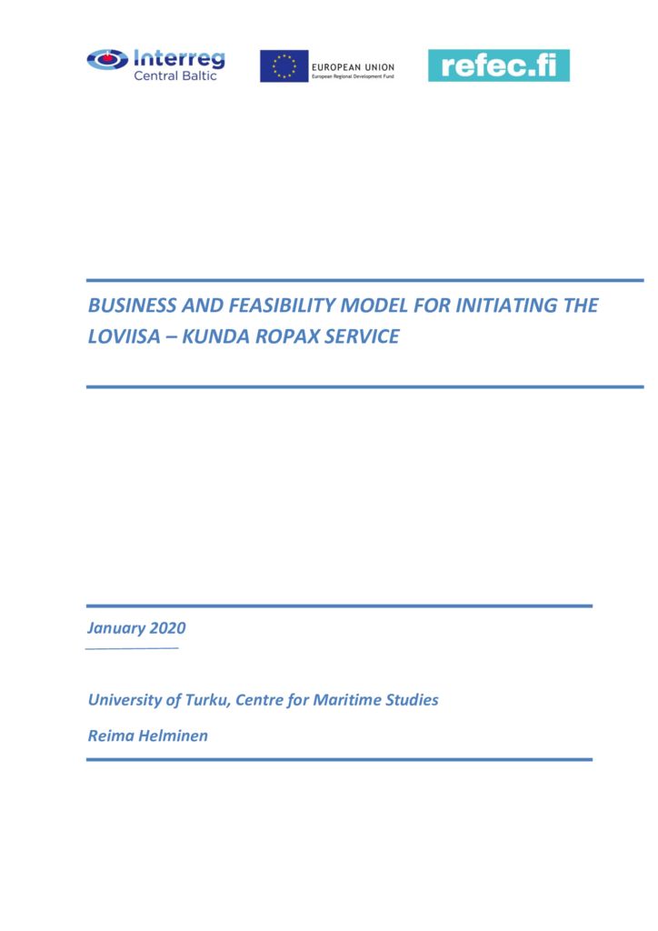 thumbnail of Business and feasibility model for Loviisa-Kunda ropax service_draft